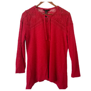 Style & Co. blouse - top with lace and 3/4 sleeve - Size L